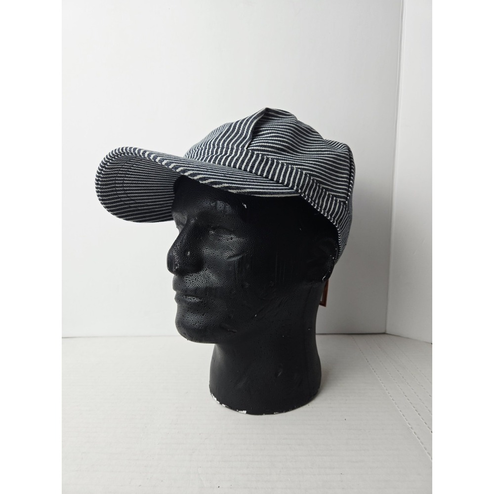 Broner Railroad Train Conductor Engineer Cap Hat Striped Adult XL NWT